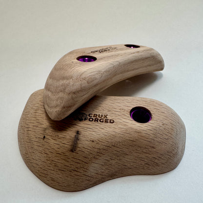 25mm - 30° Red Oak Tomahawk Crimp Pair - Wood Climbing Hold