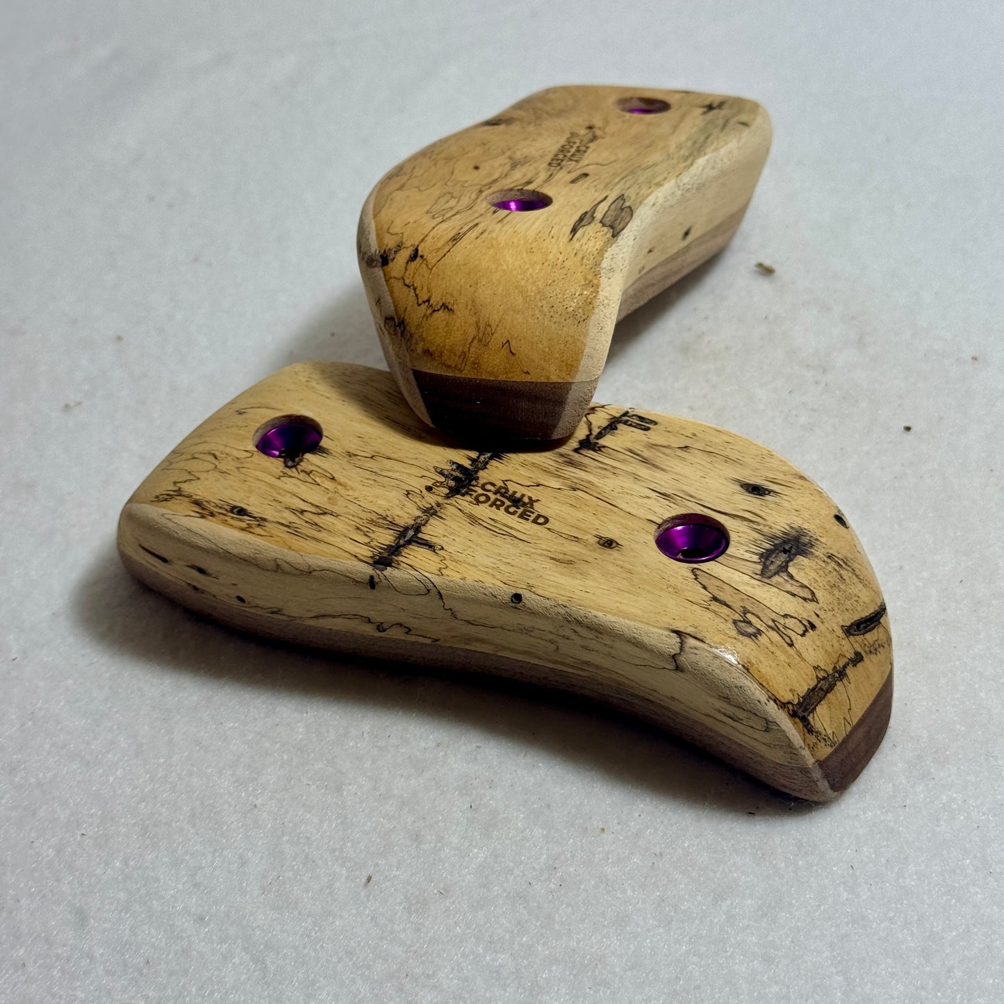 30-20-55 Spalted Tamarind S-Curve Pinch Pair - Wood Climbing Hold
