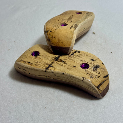 30-20-55 Spalted Tamarind S-Curve Pinch Pair - Wood Climbing Hold