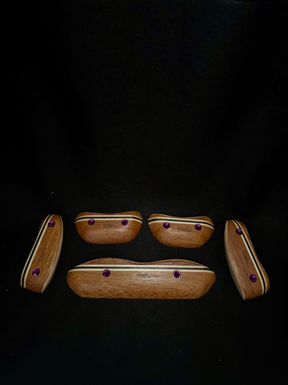 Red/White/Black Striped Set - Wood Climbing Holds