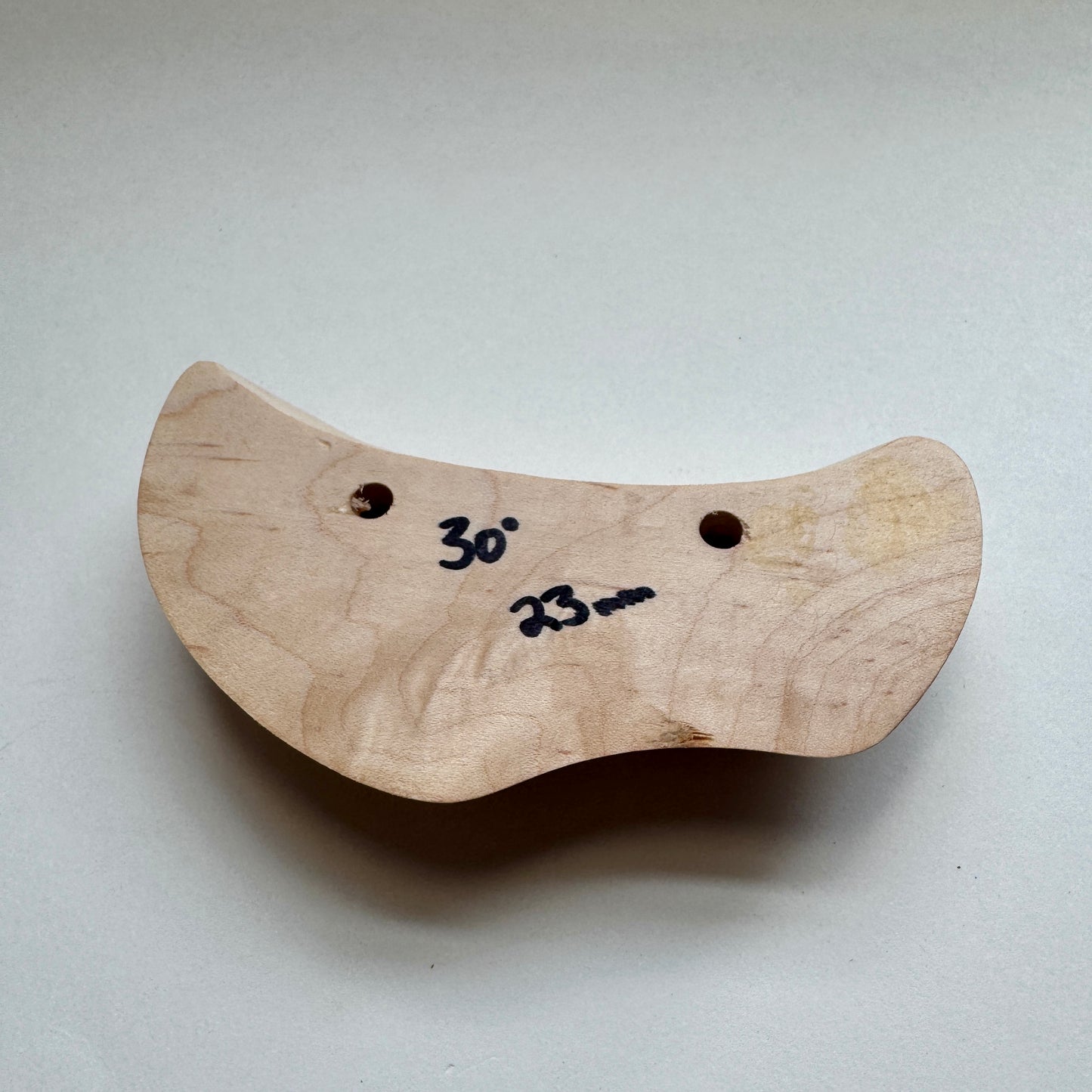 23mm - 30° Maple Tomahawk Crimp Pair - Wood Climbing Hold