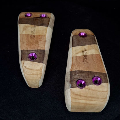 10° Incut Neapolitan Wedge Pinch Set 2 - Wood Climbing Hold