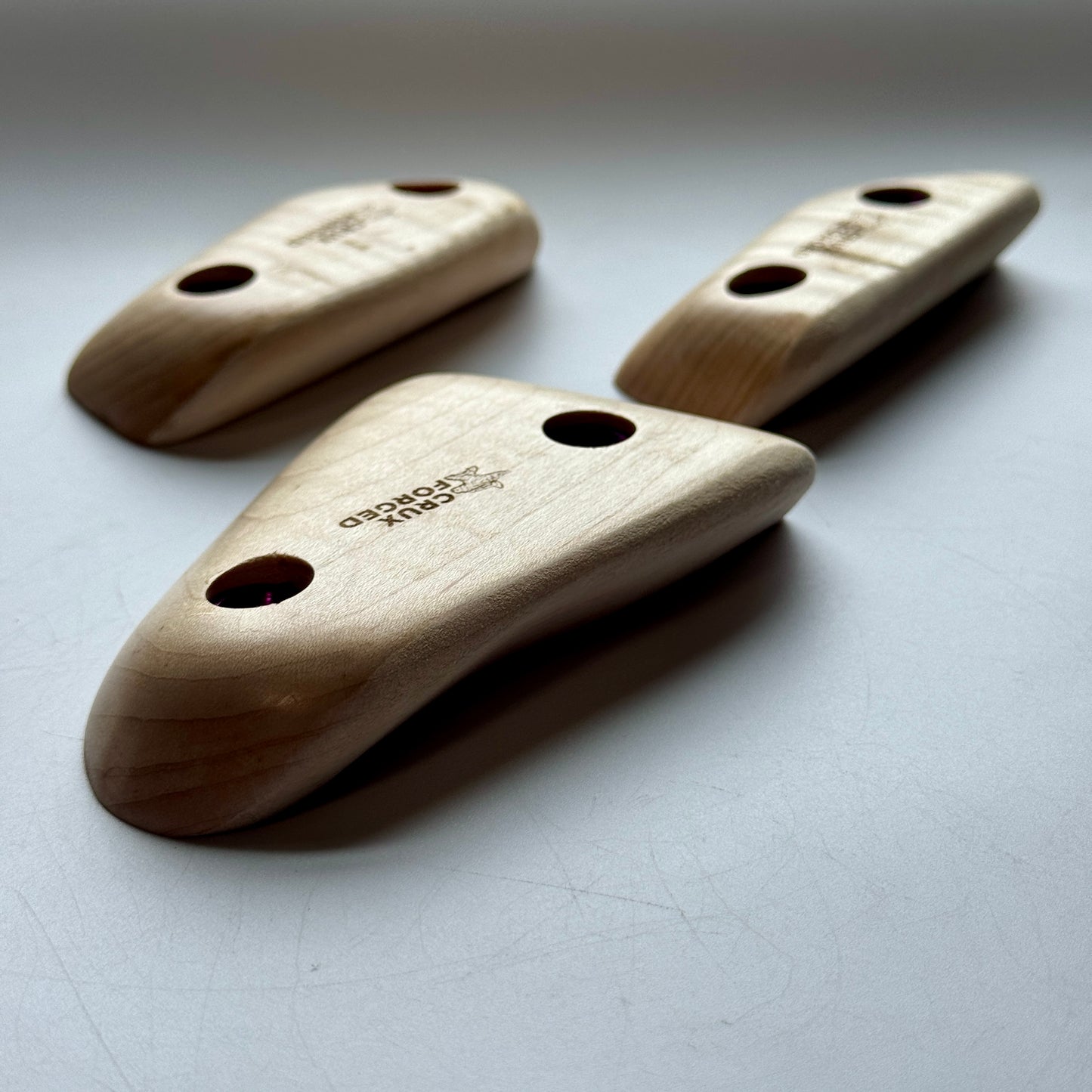 19mm 40° Incut Curly Maple Crimps - Wood Climbing Hold (Copy)