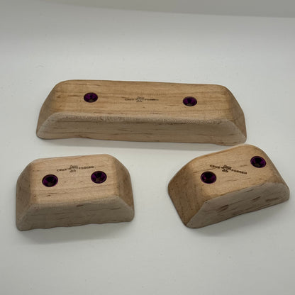 3 piece 32mm Pinch Set - Wood Climbing Holds