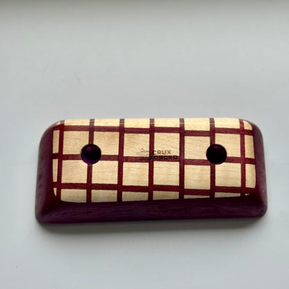 30mm 20° Incut Criss-Cross Maple/Purpleheart Crimp - Wood Climbing Hold