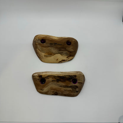 Live Edge Crimp Pair - Wood Climbing Hold