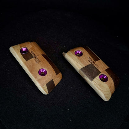 20° Incut 22mm Chaotic Checkered Crimp Pair - Wood Climbing Hold