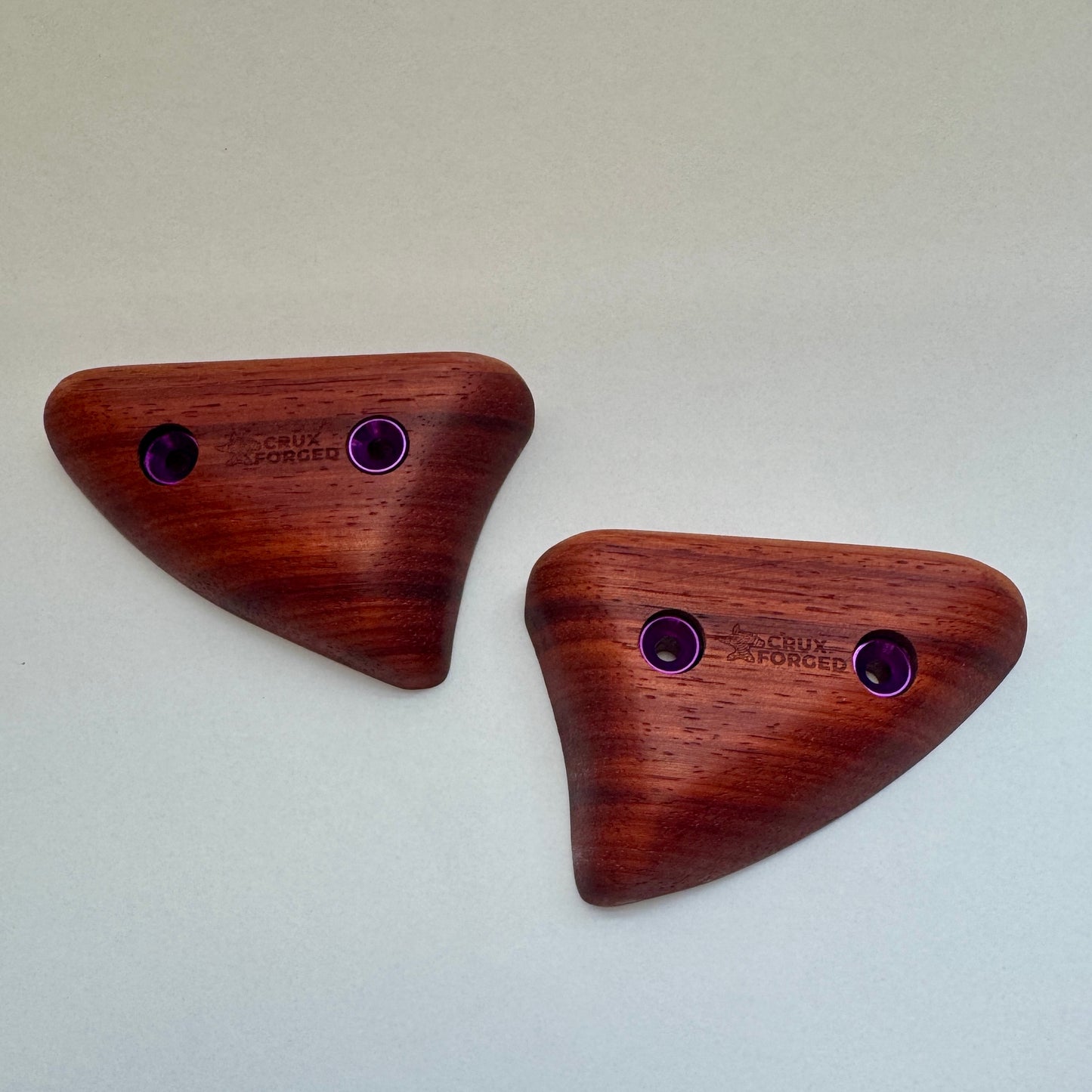 19mm - 40° Paduak Shark Tooth Crimp Pair - Wood Climbing Hold