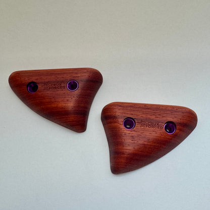 19mm - 40° Paduak Shark Tooth Crimp Pair - Wood Climbing Hold