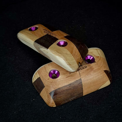 20° Incut 22mm Chaotic Checkered Crimp Pair - Wood Climbing Hold