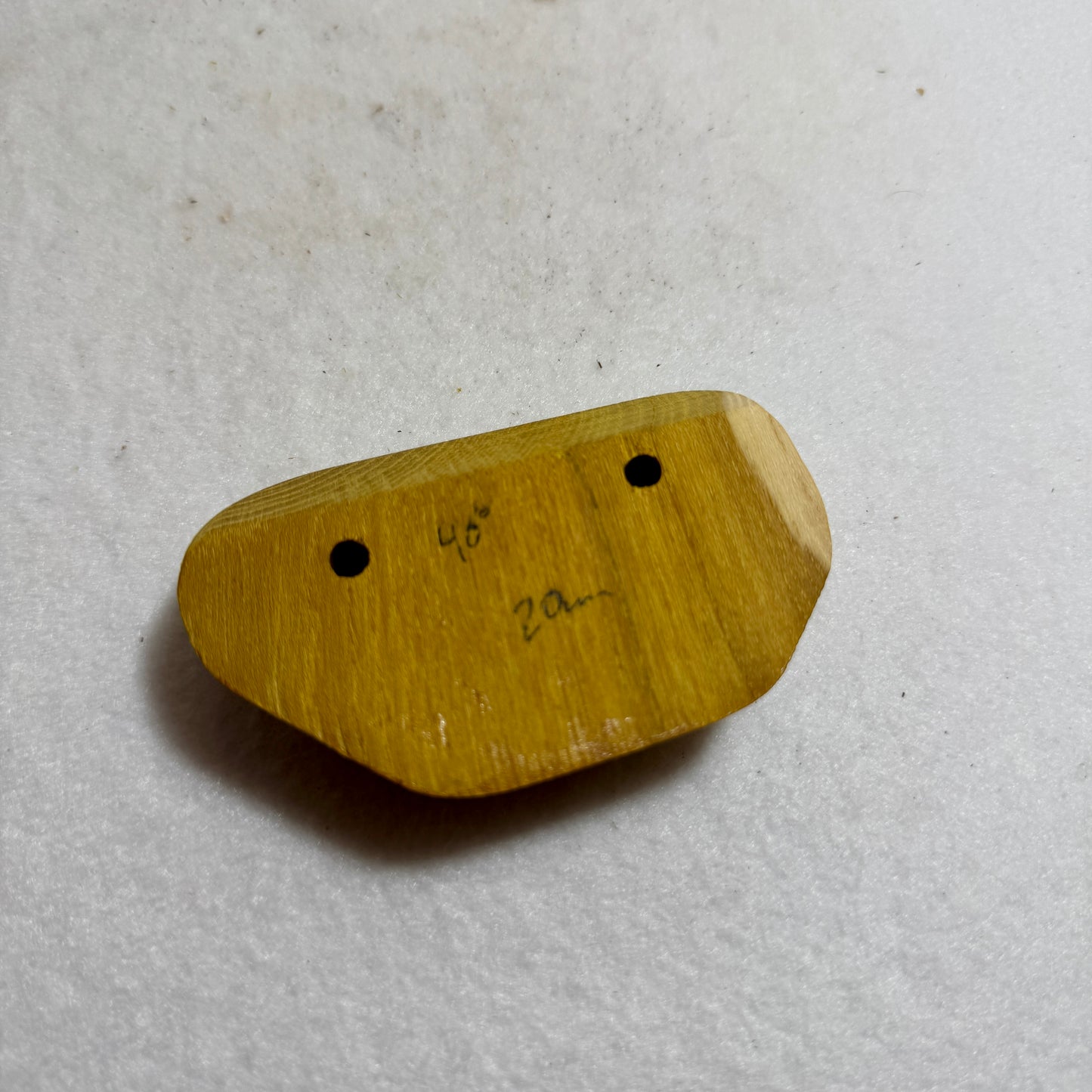 20mm 40° Incut Osage Orange Crimp - Wood Climbing Hold