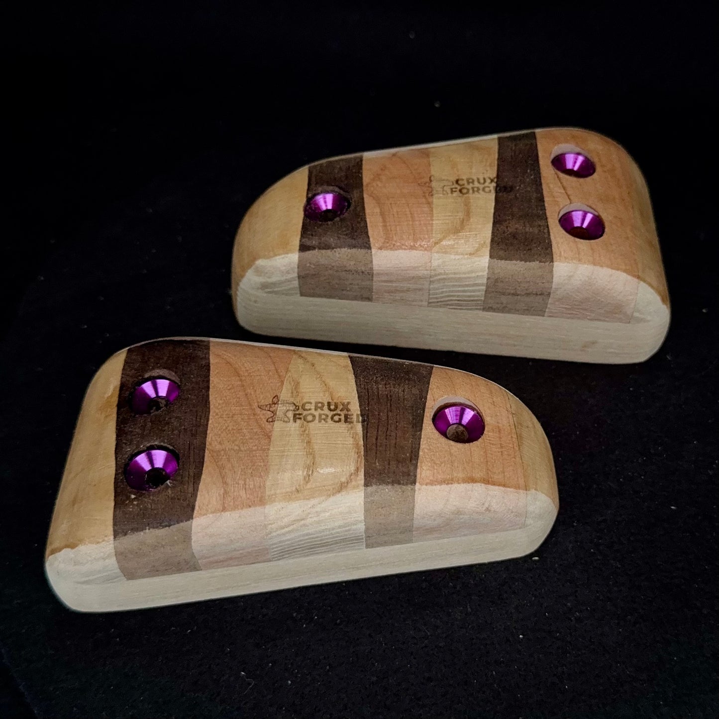 5° Incut Neapolitan Wedge Pinch Set 3 - Wood Climbing Hold