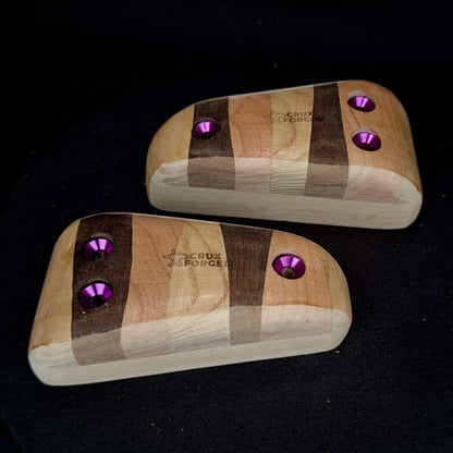 5° Incut Neapolitan Wedge Pinch Set 3 - Wood Climbing Hold