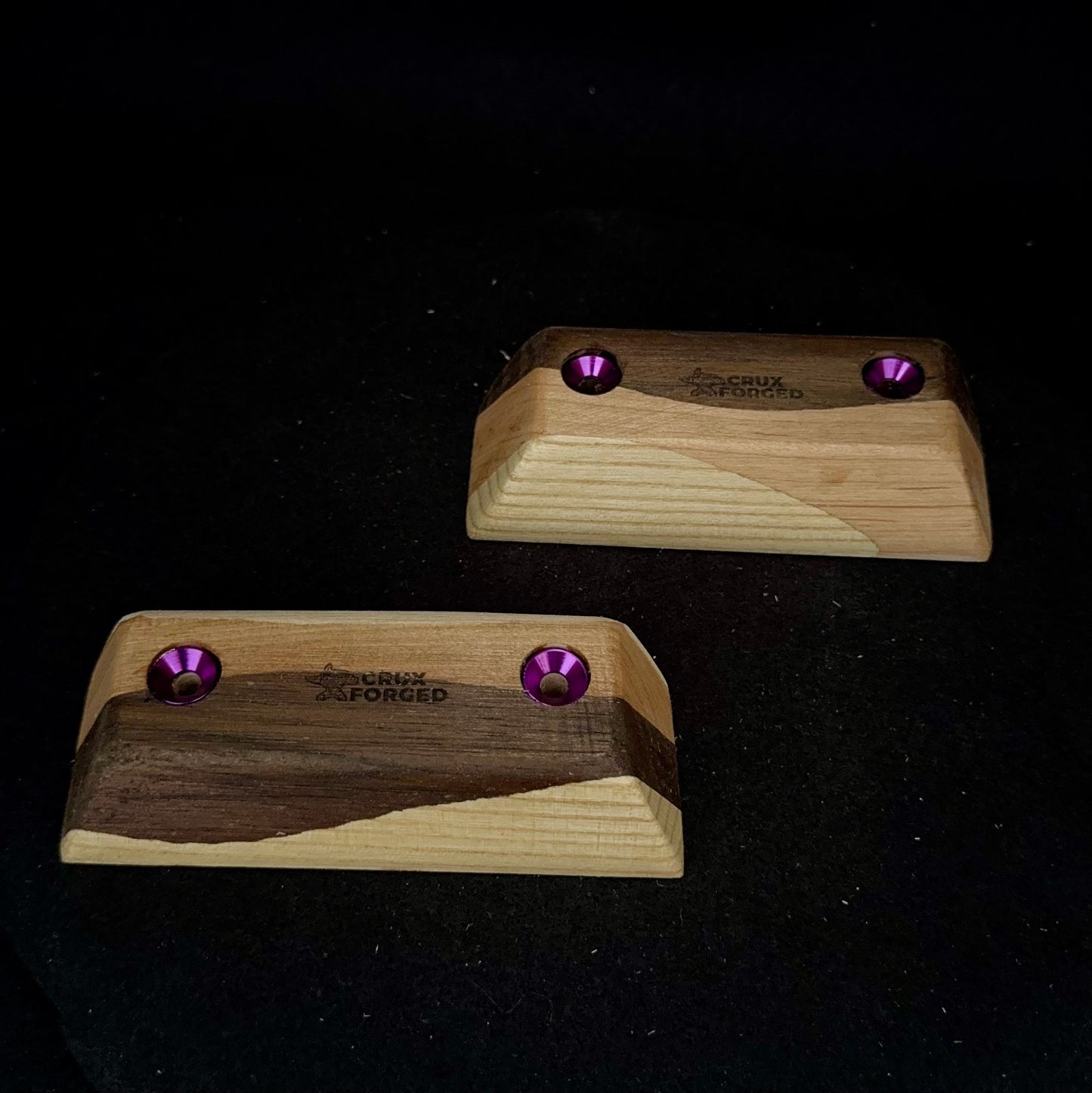 15° Incut 22mm Neapolitan Crimp Pair 9 - Wood Climbing Hold