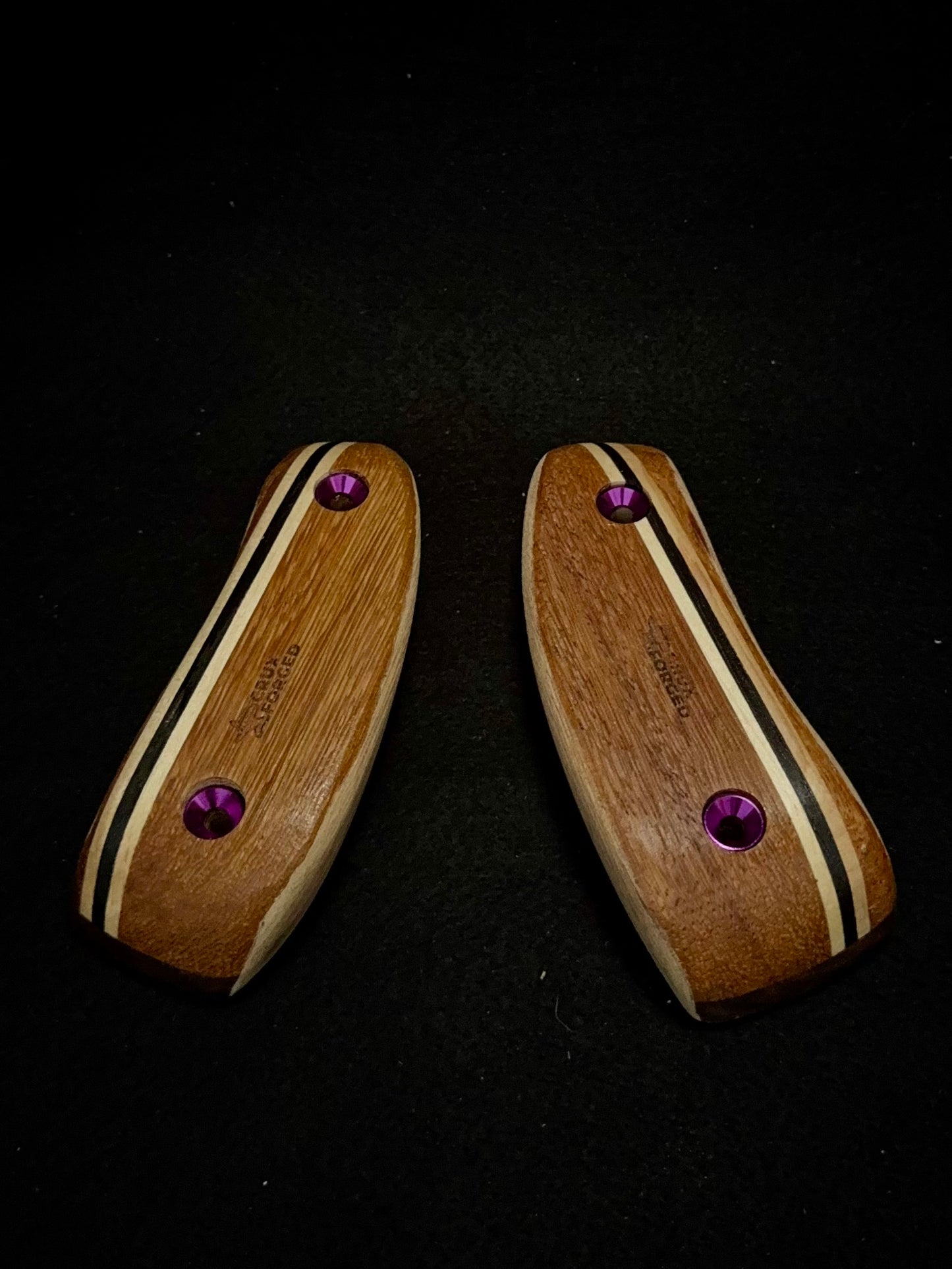 Red/White/Black Striped Set - Wood Climbing Holds