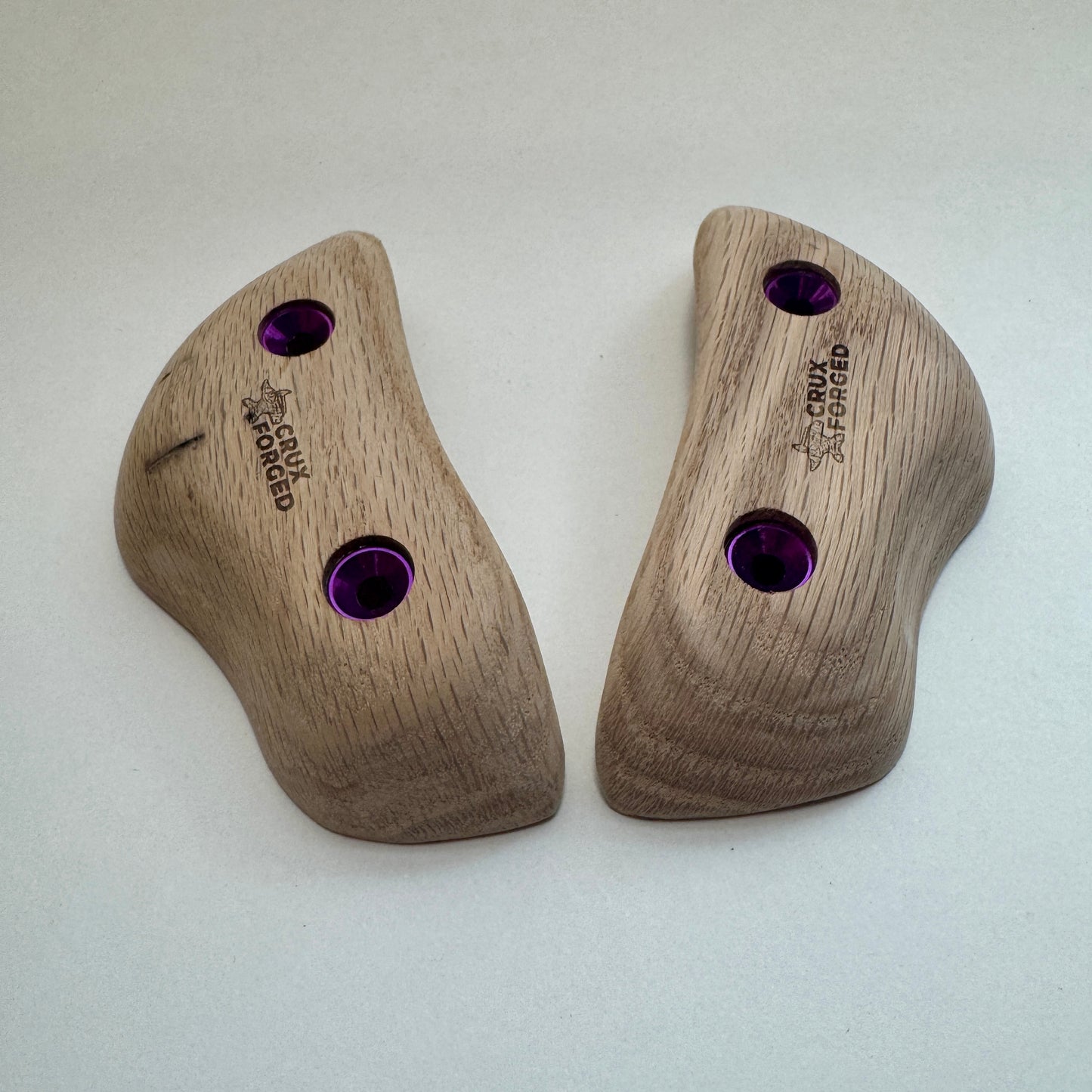 25mm - 30° Red Oak Tomahawk Crimp Pair - Wood Climbing Hold
