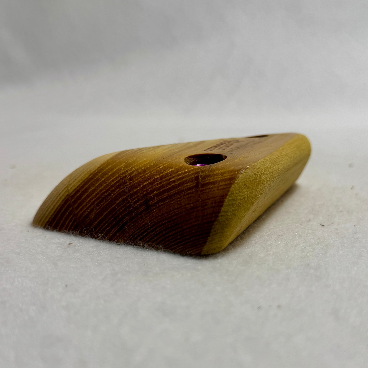 22mm 20° Incut Triangle Osage Orange Crimp - Wood Climbing Hold