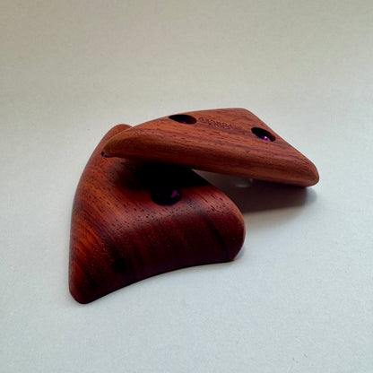 19mm - 40° Paduak Shark Tooth Crimp Pair - Wood Climbing Hold