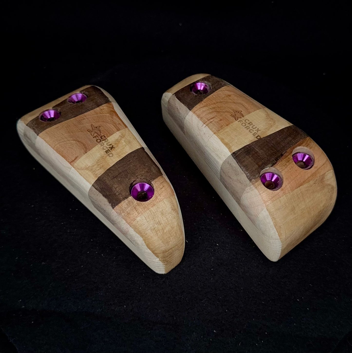 10° Incut Neapolitan Wedge Pinch Set 2 - Wood Climbing Hold