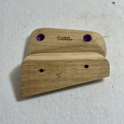 28mm 30° Incut Black Limba Wedges Crimp Pair - Wood Climbing Hold