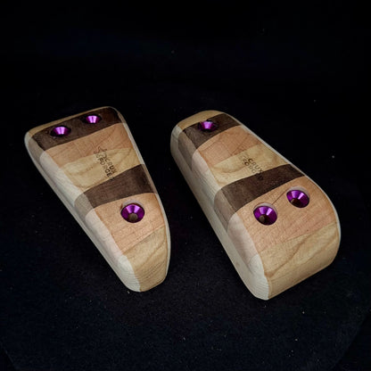 5° Incut Neapolitan Wedge Pinch Set 3 - Wood Climbing Hold