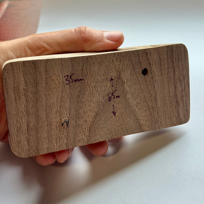 35-0°-65 Walnut Scooped Pinch - Wood Climbing Hold