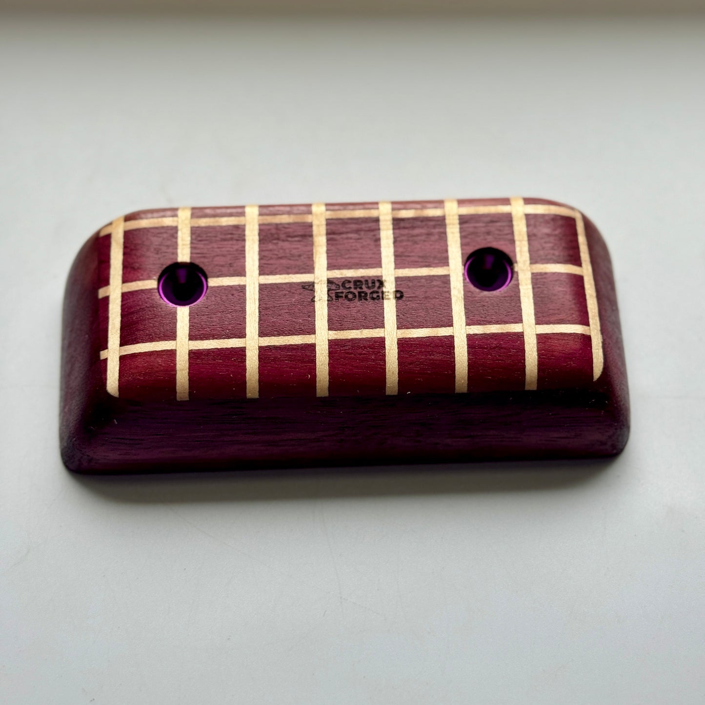 30mm 20° Incut Criss-Cross Maple/Purpleheart Crimp - Wood Climbing Hold