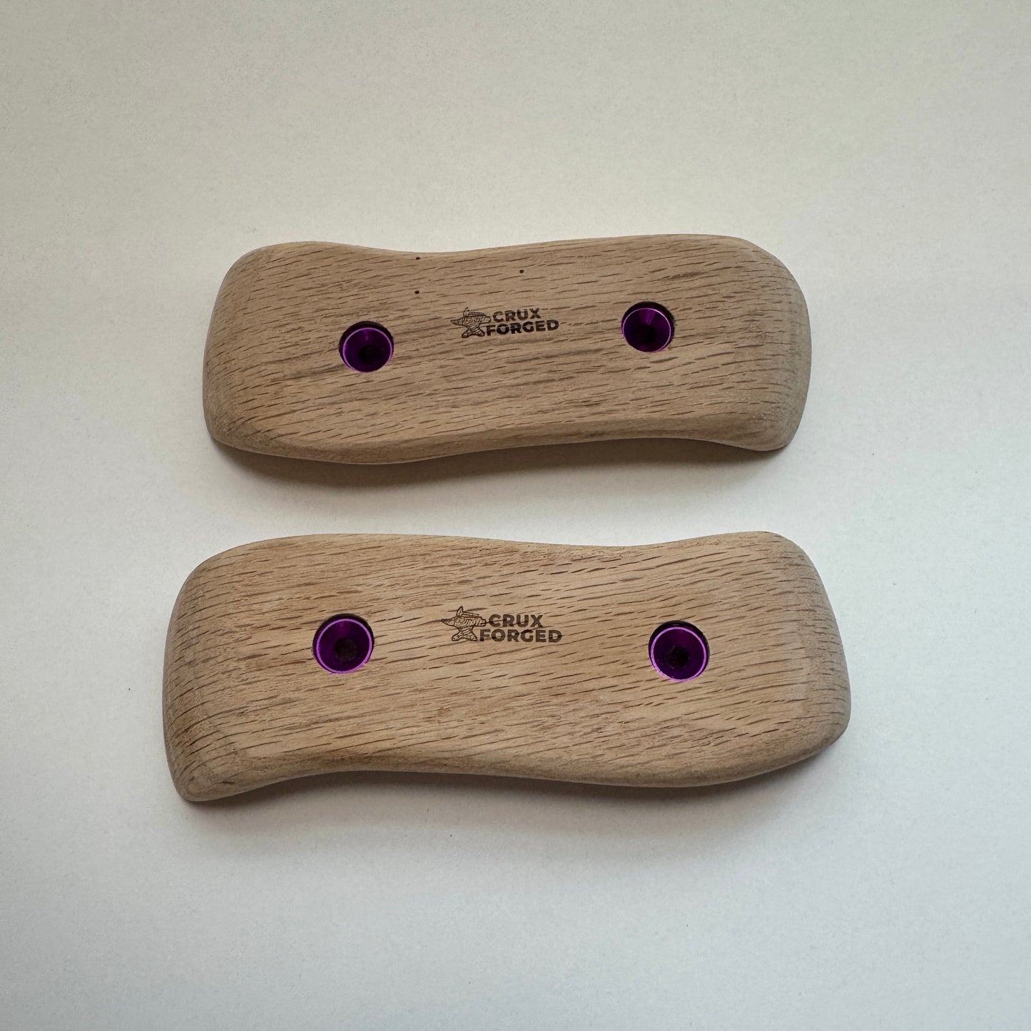 25-15°-50 Red Oak Squiggly Pinch Pair - Wood Climbing Hold