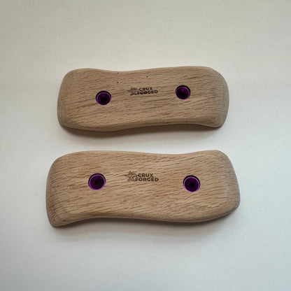 25-15°-50 Red Oak Squiggly Pinch Pair - Wood Climbing Hold