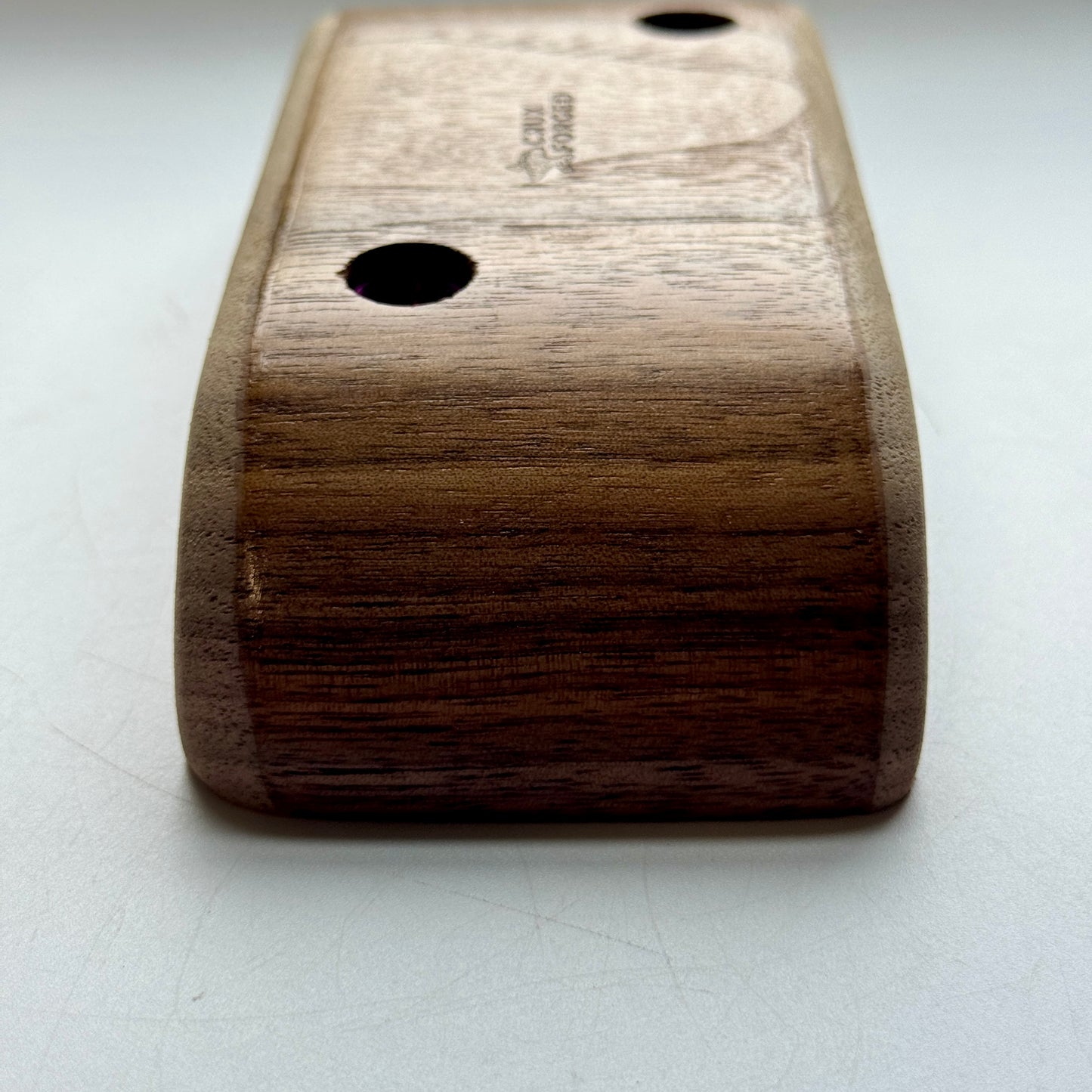 35-0°-65 Walnut Scooped Pinch - Wood Climbing Hold