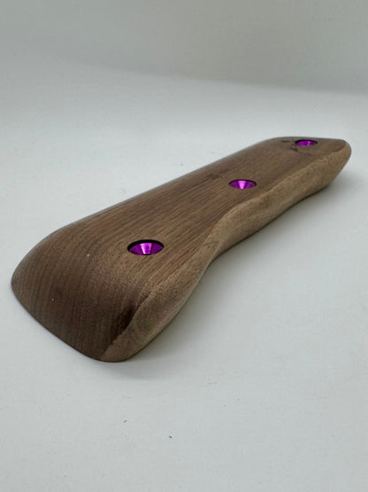 Wavy Walnut Crimp Rail, 25mm 30°  Incut  - Wood Climbing Holds