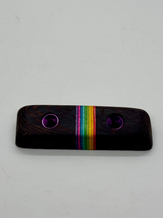 18mm 25° Incut Wenge Rainbow Crimp - Wood Climbing Holds