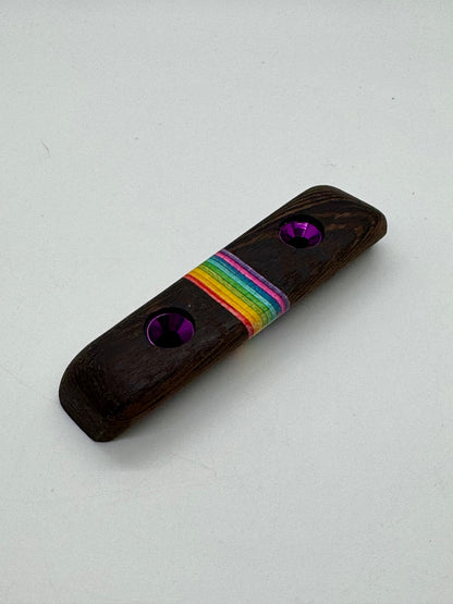 18mm 25° Incut Wenge Rainbow Crimp - Wood Climbing Holds